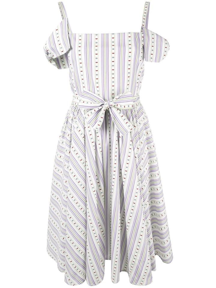 Vivetta Cold-shoulder Printed Dress - White