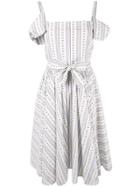 Vivetta Cold-shoulder Printed Dress - White