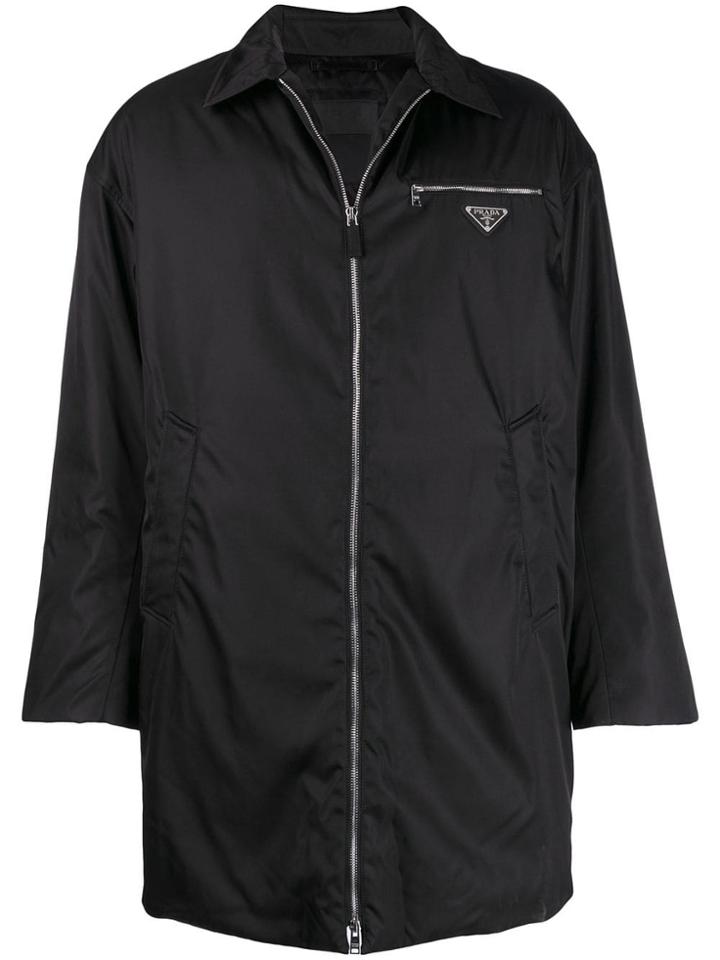 Prada Padded Trench Coat - Black