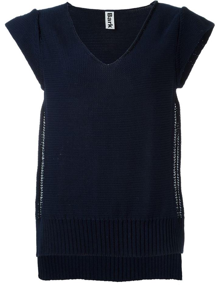 Bark Side Slit Sleeveless Jumper