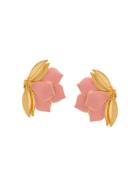 Oscar De La Renta Painted Bold Petal Clip-on Earrings - Pink & Purple