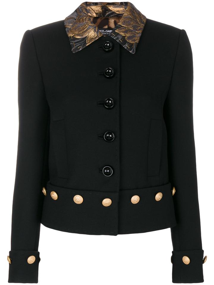 Dolce & Gabbana Brocade Collar Jacket - Black