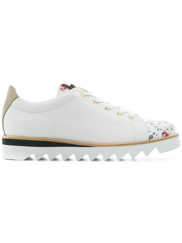 Hogl Floral Toe Cap Sneakers - White