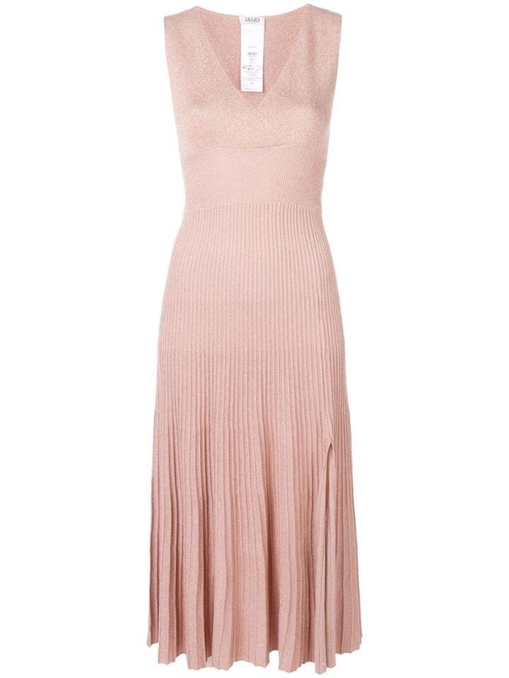 Liu Jo Lurex Knit Midi Dress - Pink