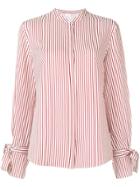 Ps Paul Smith Band Collar Striped Shirt - White