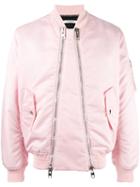Givenchy Double Zip Front Bomber Jacket, Men's, Size: 50, Pink/purple, Cotton/polyamide/polyester/cupro