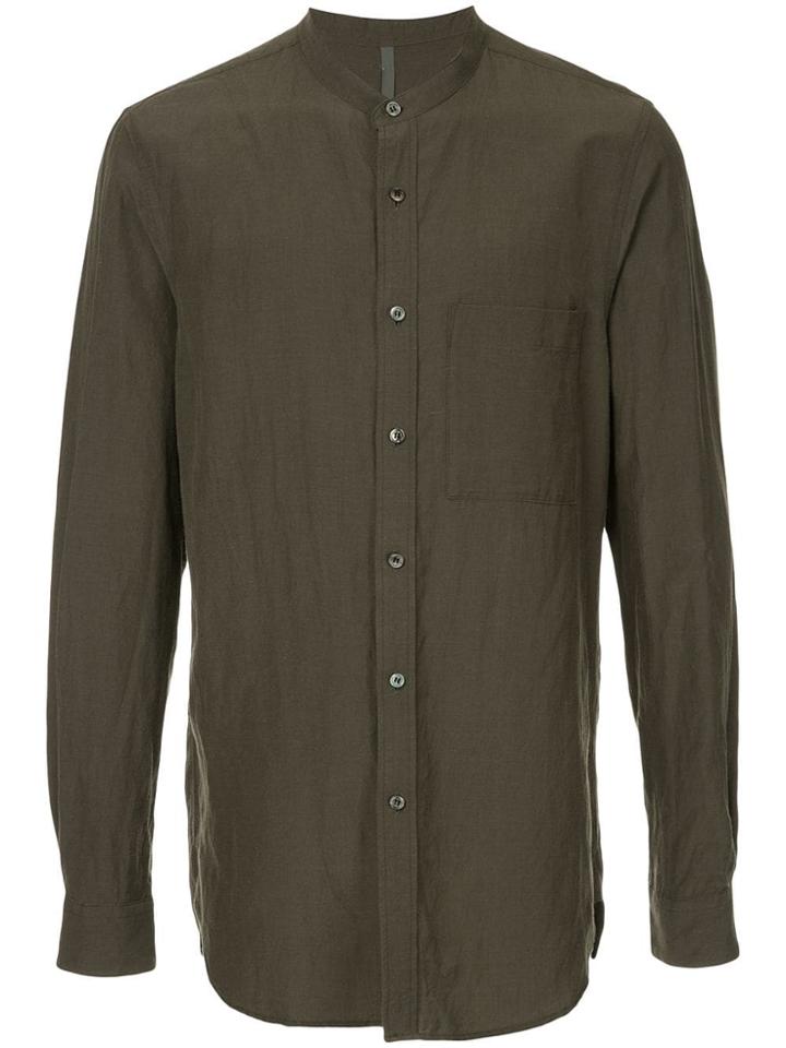 Kazuyuki Kumagai Grandad Collar Shirt - Green