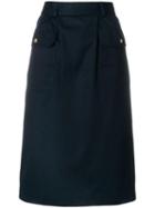 Chanel Pre-owned A-line Midi Skirt - Blue
