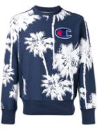 Champion Palm Tree Logo Sweatshirt, Men's, Size: Small, Blue, Cotton/polyester