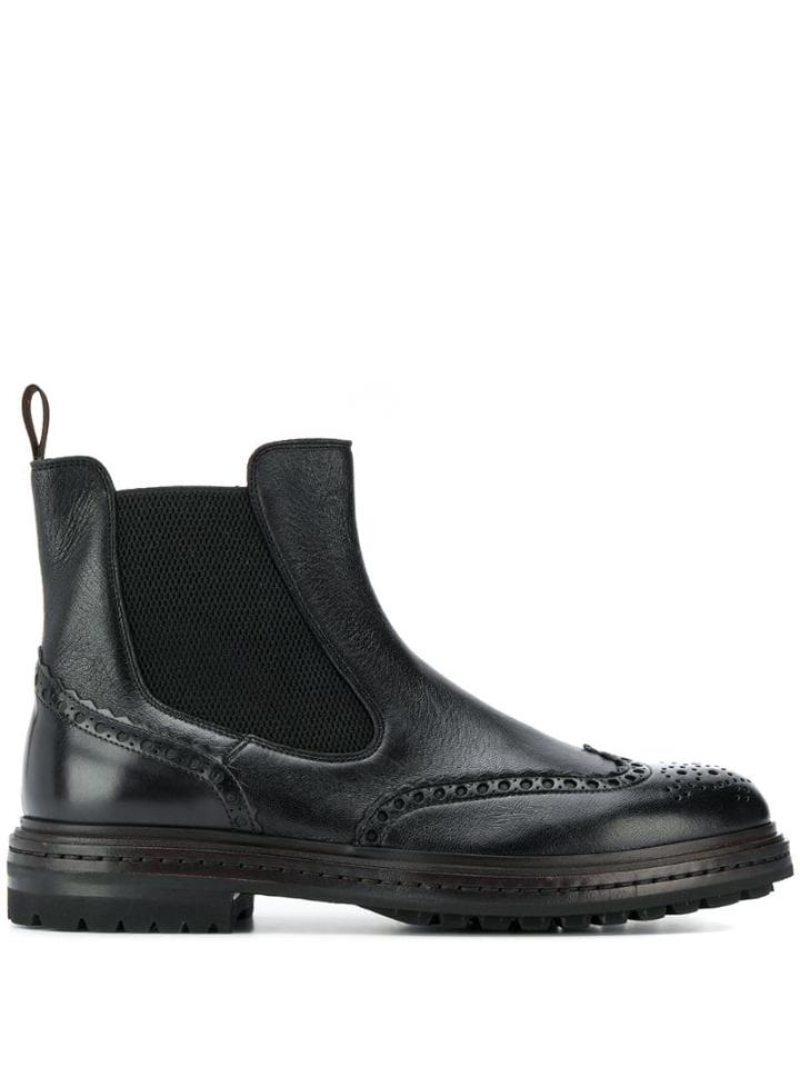 Santoni Slip-on Chelsea Boots - Black