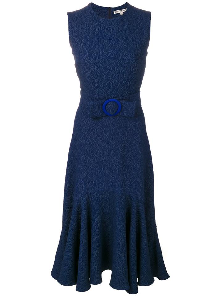 Edeline Lee Belted Fit And Flare Dress - Blue