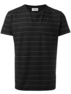 Saint Laurent Striped Round Neck T-shirt - Black