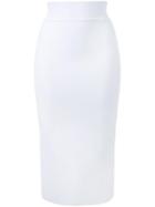 Scanlan Theodore Crepe Slit Back Skirt, Women's, Size: Large, White, Viscose