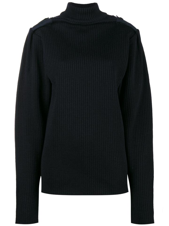 Y / Project Knitted Sweater With Gathered Shoulder Detail - Blue