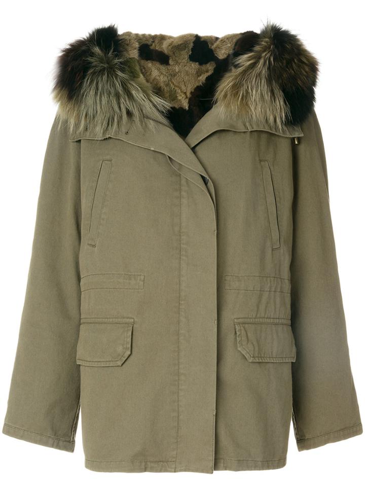 Army Yves Salomon Fur-trim Parka - Green
