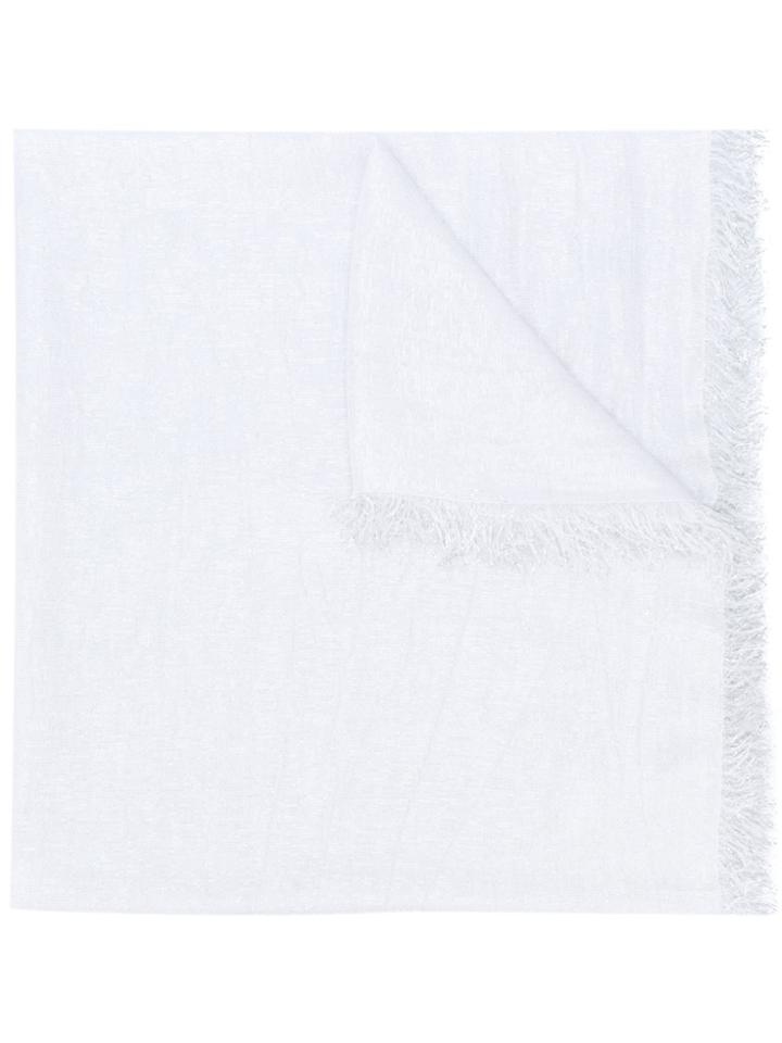 Eleventy Fringed-hem Scarf - White