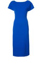 Oscar De La Renta Cap Sleeve Pencil Dress - Blue