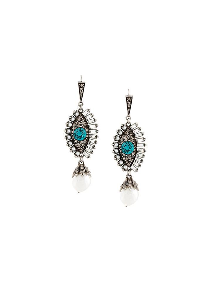 Alexander Mcqueen Jewelled Eye Earrings