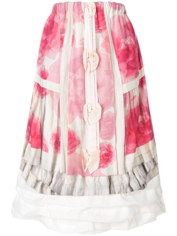 Comme Des Garçons Comme Des Garçons Floral Print Layered Midi Skirt -