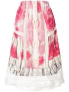 Comme Des Garçons Comme Des Garçons Floral Print Layered Midi Skirt -