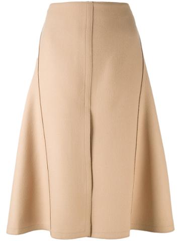 Nina Ricci - High Waisted Skirt - Women - Lambs Wool - 40, Nude/neutrals, Lambs Wool