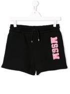 Msgm Kids Logo Drawstring Shorts - Black