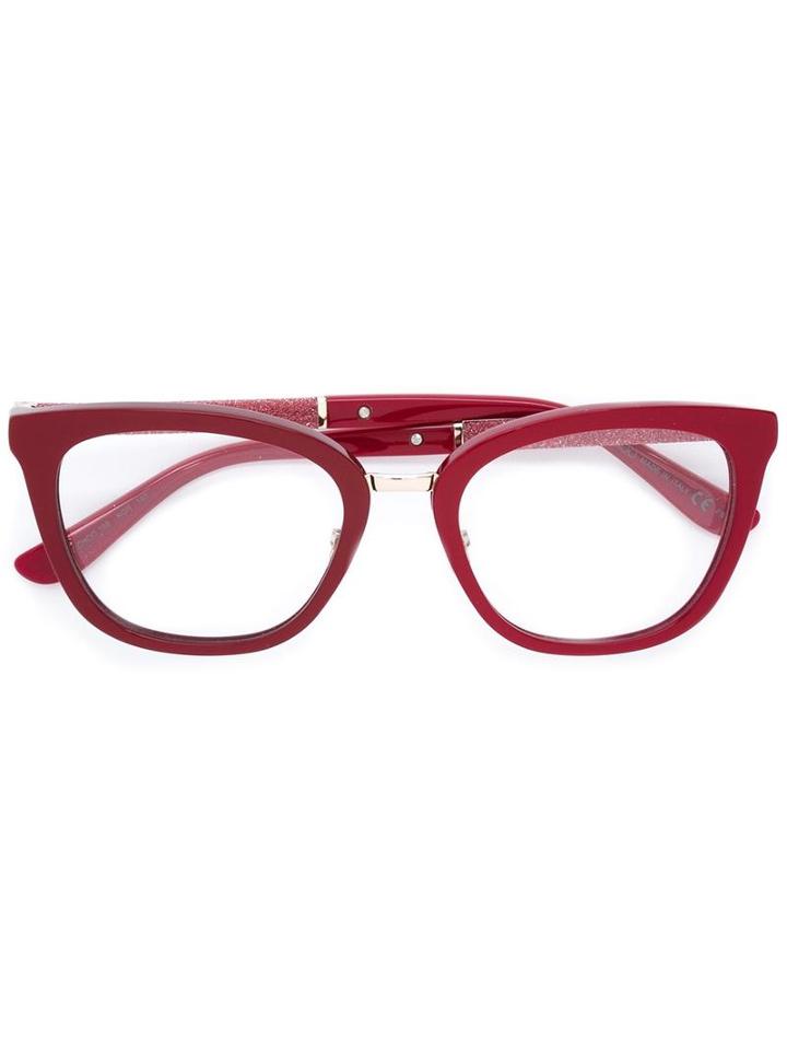 Jimmy Choo Eyewear - Jc165 Kgr Glasses - Unisex - Acetate/metal - One Size, Red, Acetate/metal