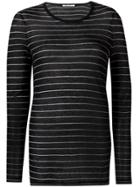 T By Alexander Wang Striped Long Sleeve Top - Black