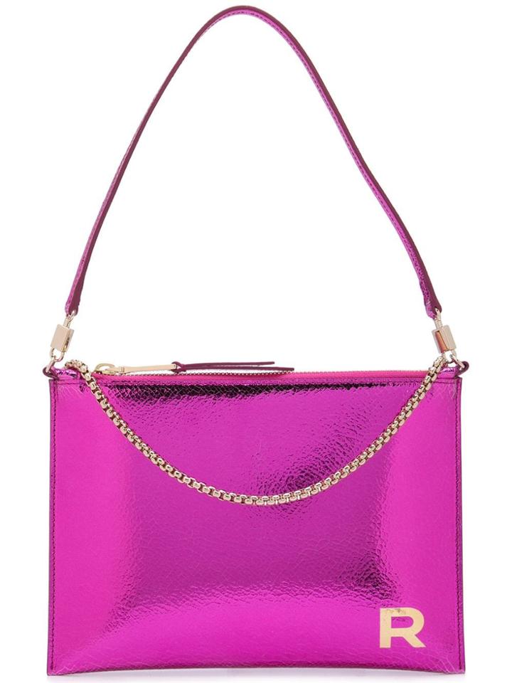 Rochas Metallic Chain Clutch - Pink