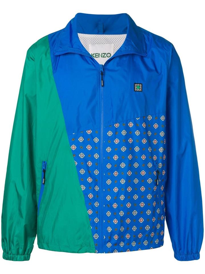 Kenzo Colour Block Printed Jacket - Blue