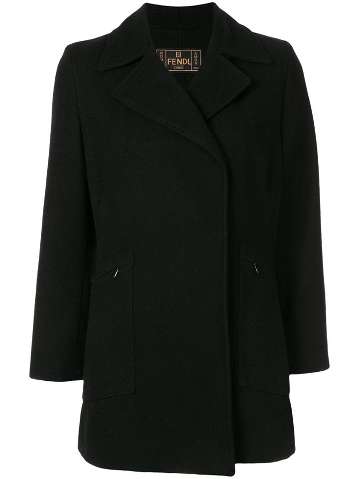 Fendi Pre-owned Thumb Length Slim-fit Coat - Black