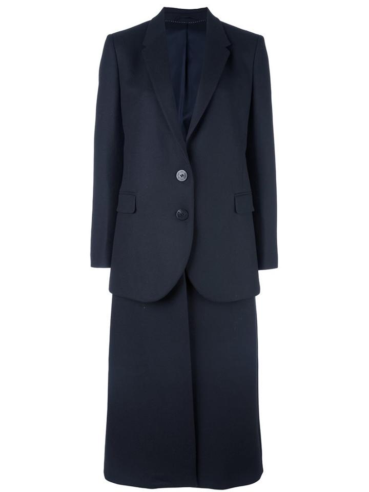 Neil Barrett Single Breasted Coat, Women's, Size: 42, Blue, Polyamide/polyester/viscose/virgin Wool
