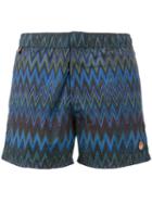 Missoni Zigzag Print Swim Shorts, Men's, Size: Xl, Blue, Nylon