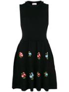 Red Valentino Floral Knitted Dress - Black