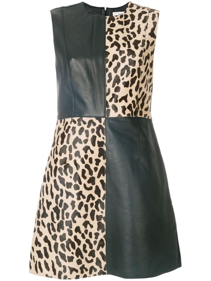 Diane Von Furstenberg Block Print Shift Dress - Black