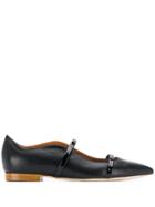 Malone Souliers Strap Ballerina Shoes - Black