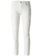 Iro Distressed Skinny Jeans, Women's, Size: 28, White, Cotton/spandex/elastane