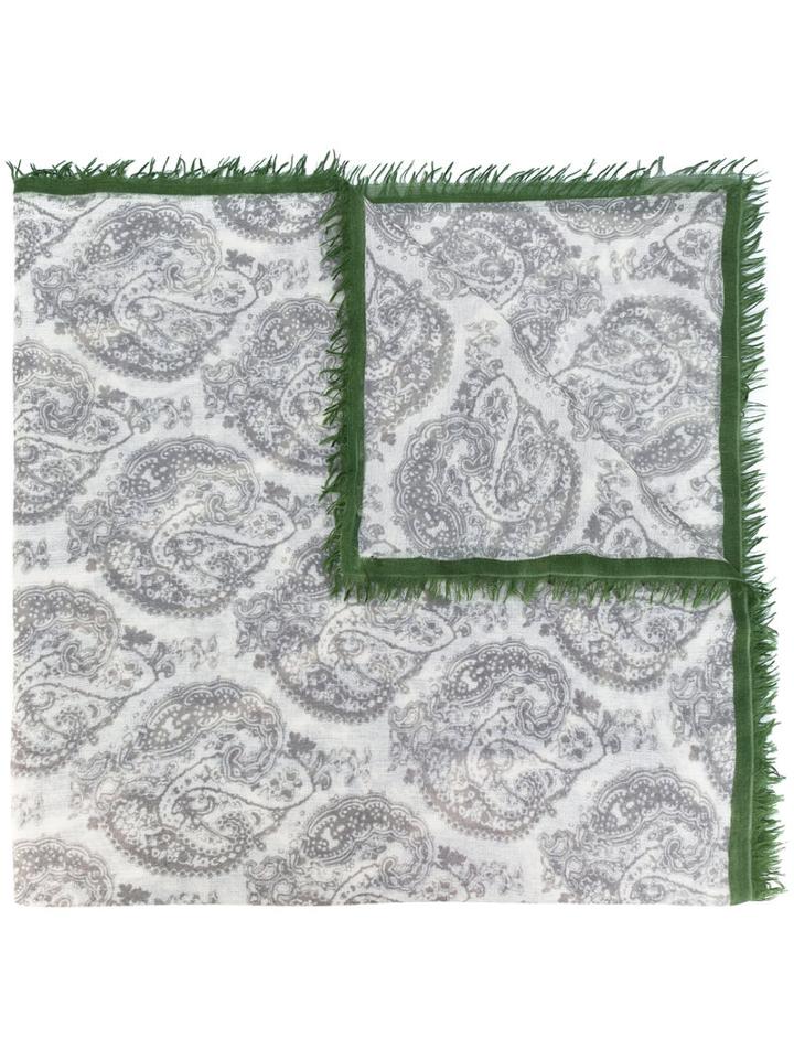 Bajra - Printed Scarf - Women - Silk/wool - One Size, Green, Silk/wool