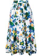 Msgm Floral Midi Skirt - White