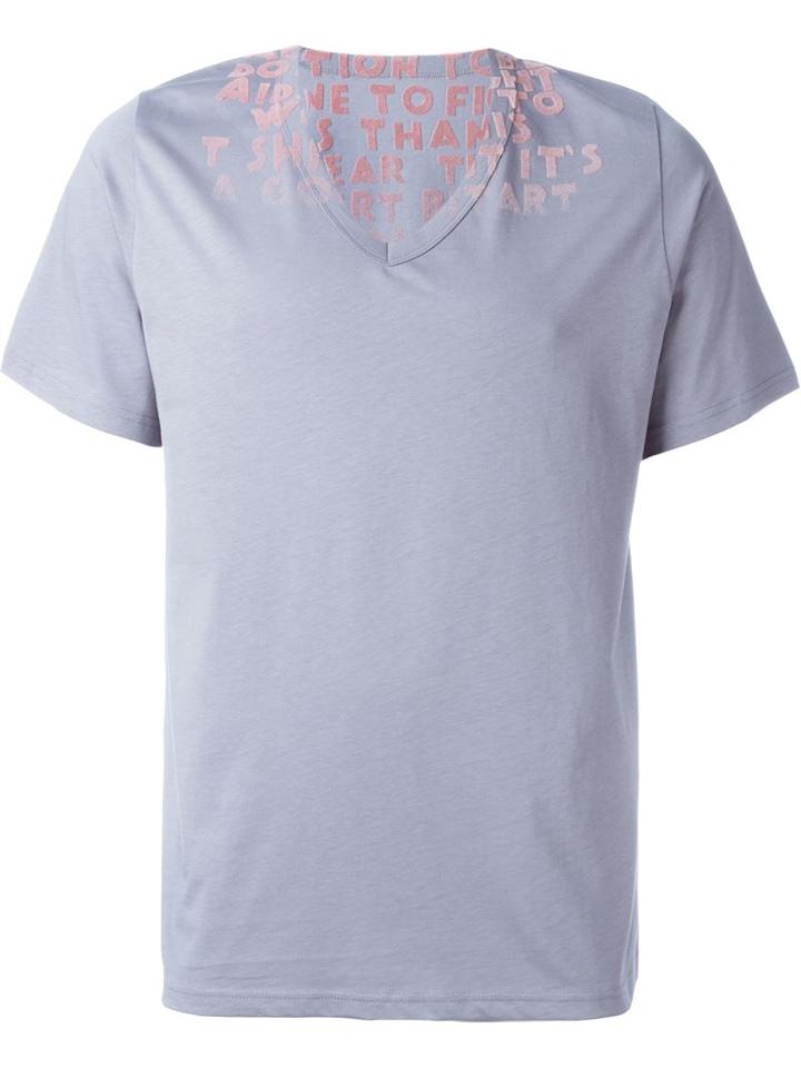 Maison Margiela Felted Print T-shirt, Men's, Size: Xs, Grey, Cotton