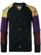 Comme Des Garçons Homme Plus Patchwork Sleeve Cardigan, Men's, Size: Medium, Black, Wool