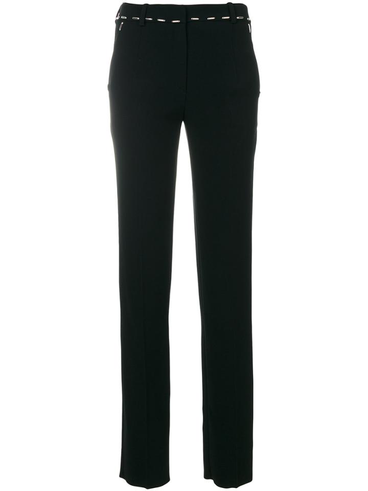 Mugler Embellished Waistband Pleated Trousers - Black