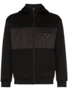 Prada Zip Up Hooded Jumper - Black