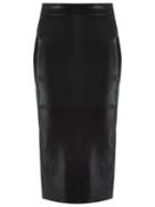 Tufi Duek High Waisted Midi Skirt, Women's, Size: 40, Black, Leather