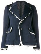 Comme Des Garçons Frayed Trim Blazer - Blue