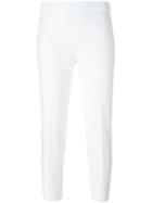 Boutique Moschino Cropped Skinny Trousers, Women's, Size: 38, White, Cotton/other Fibers