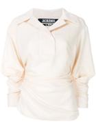 Jacquemus Puff-sleeve Ruched Shirt - Nude & Neutrals