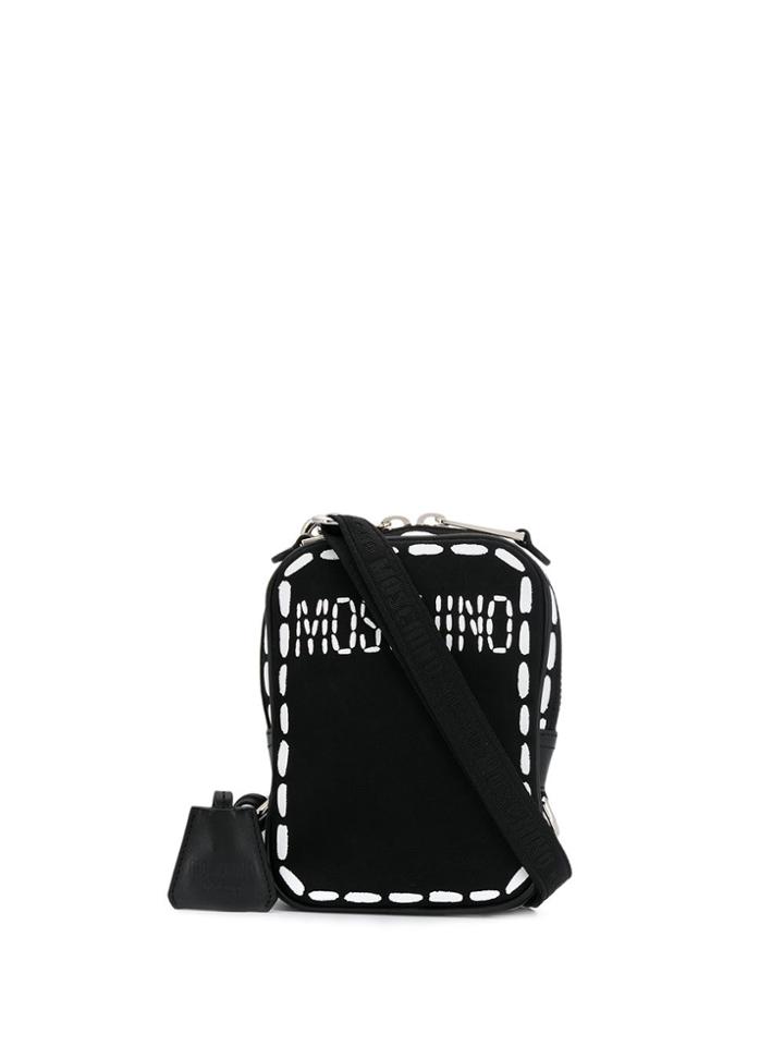 Moschino Logo Messenger Bag - Black