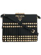 Prada Light Frame Studded Shoulder Bag - Black