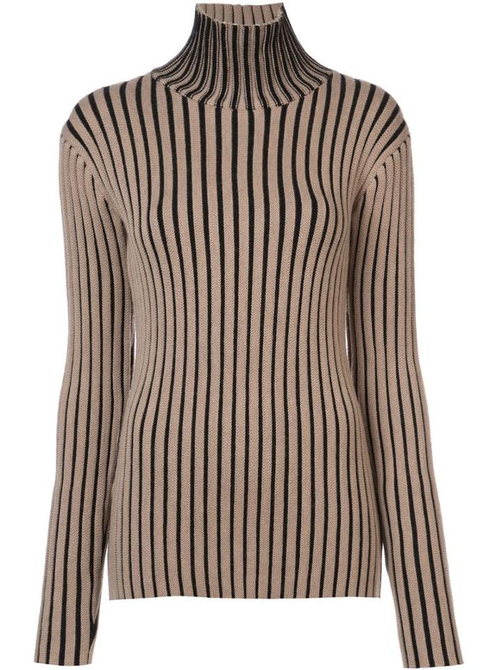 Victoria Victoria Beckham Striped Turtleneck Sweater - Neutrals